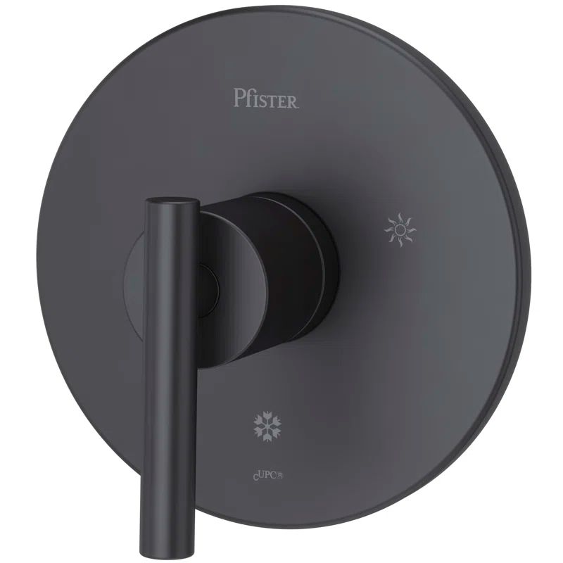 Matte Black Wall-Mounted Lever Shower Valve Trim