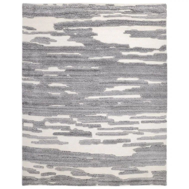 Solo Maverick Hand-Knotted Gray Wool & Viscose 8' x 10' Area Rug