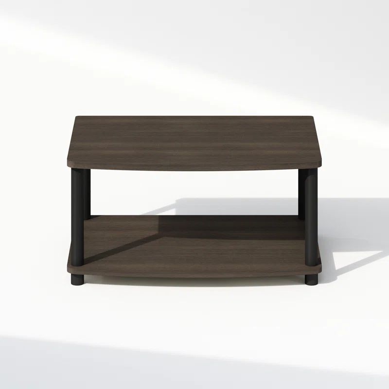 Dark Brown and Black Composite Wood 2-Tier Printer Stand