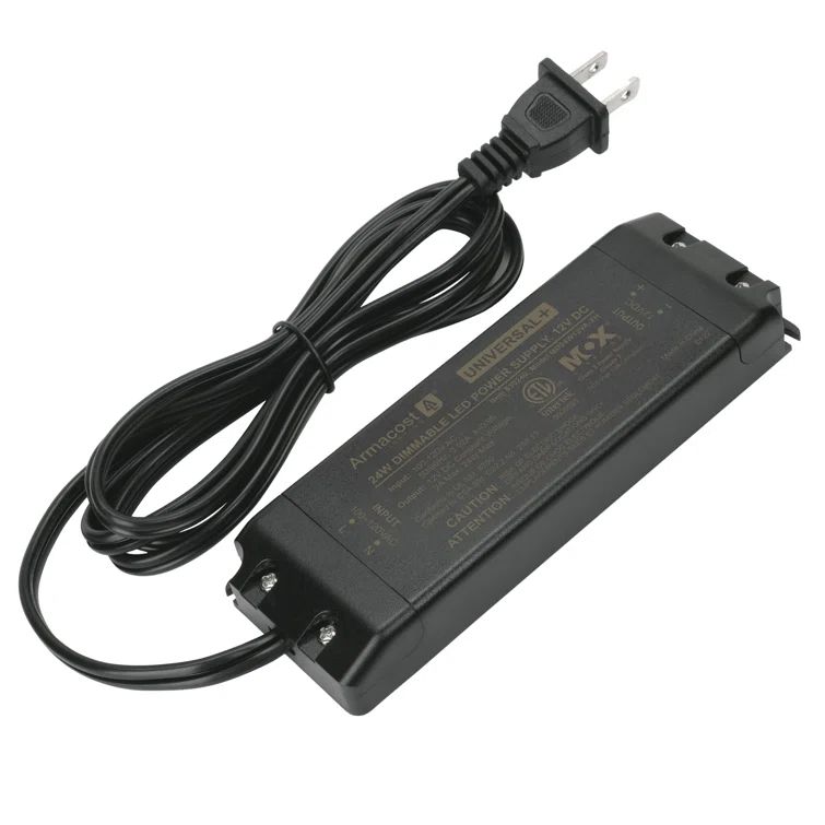 Black Compact Universal Dimmable LED Driver 12V DC, 24W