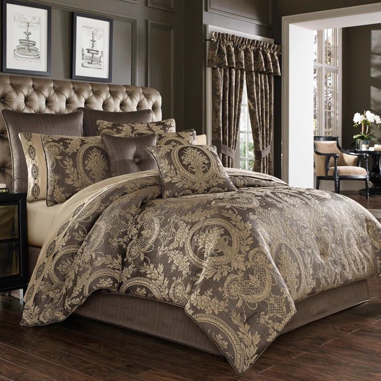King Mink Brown 4Pc Comforter Set with Satin Cord