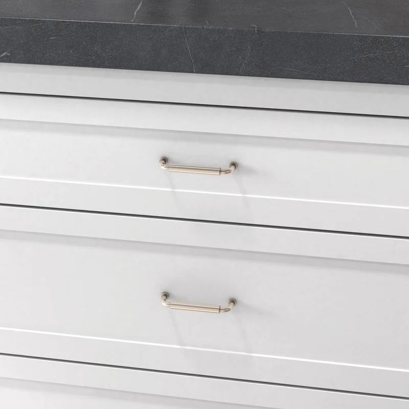 Satin Nickel Modern Cabinet Pull with Mounting Hardware