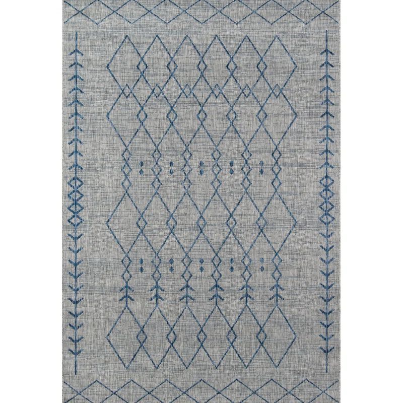 Reversible Geometric Gray Synthetic Area Rug, 2' x 3'