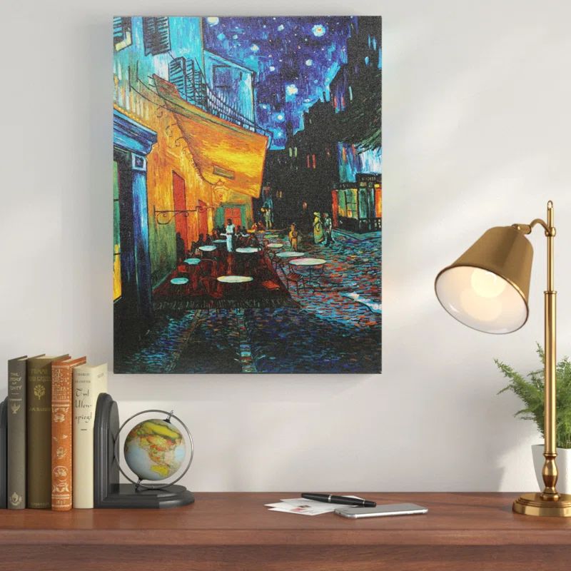 Vincent Van Gogh Cafe Terrace Abstract Canvas Art, 18x24