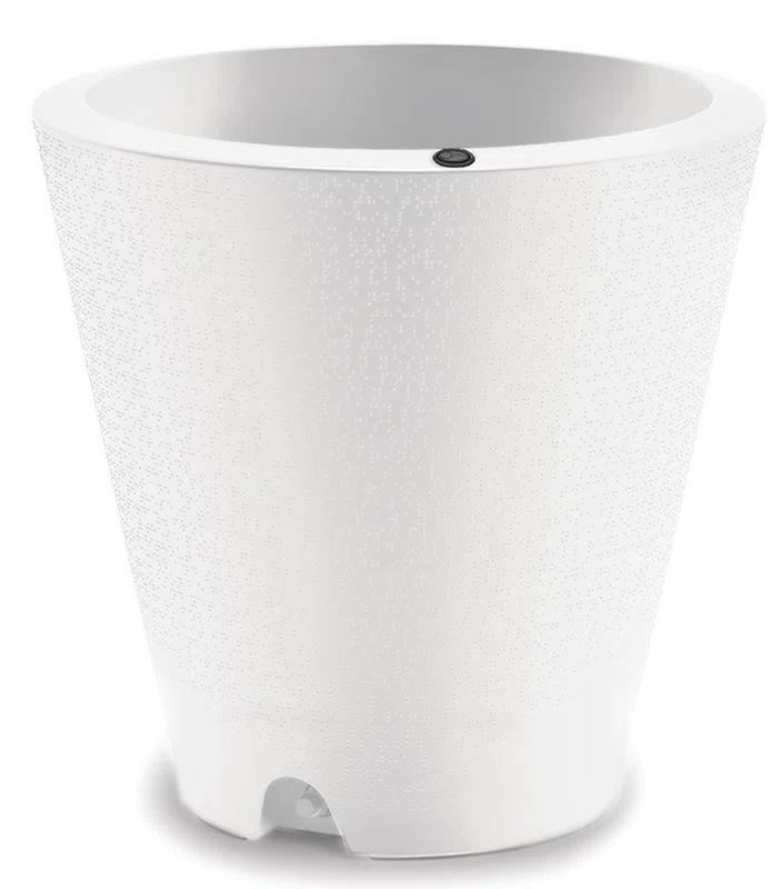 Alpine White Round Self-Watering Indoor/Outdoor Planter