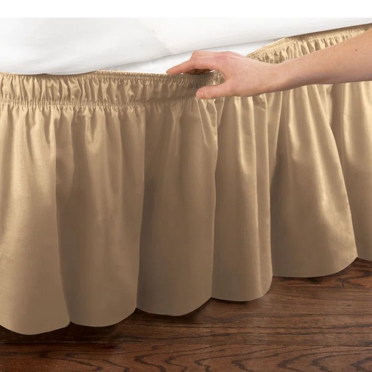 Gold Queen/King Easy Fit Elastic Cotton Polyester Bed Skirt