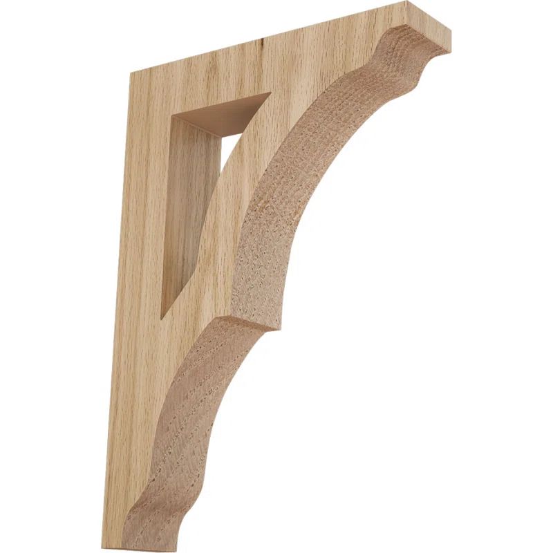 Medium Red Oak Hand-Carved Wood Corbel Bracket
