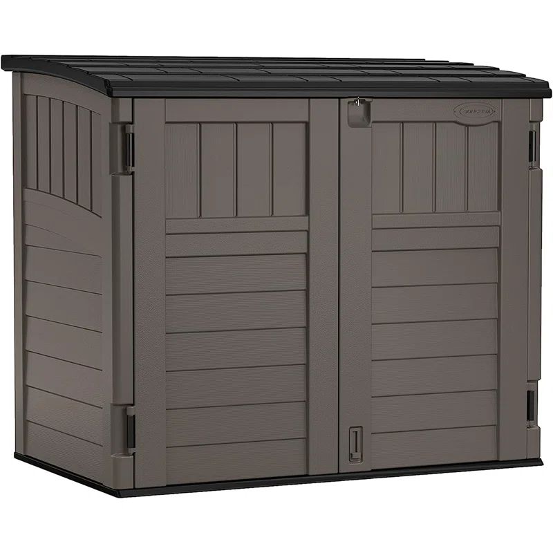 Suncast Gray Resin Horizontal Storage Shed with Floor Kit