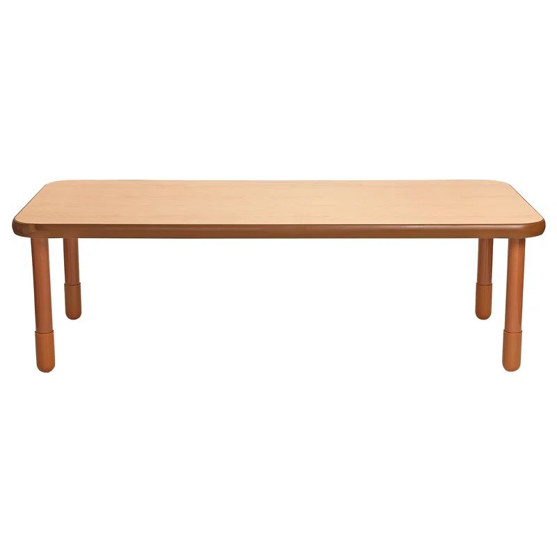 Baseline Natural Wood Rectangular Table with Carmel Brown Finish
