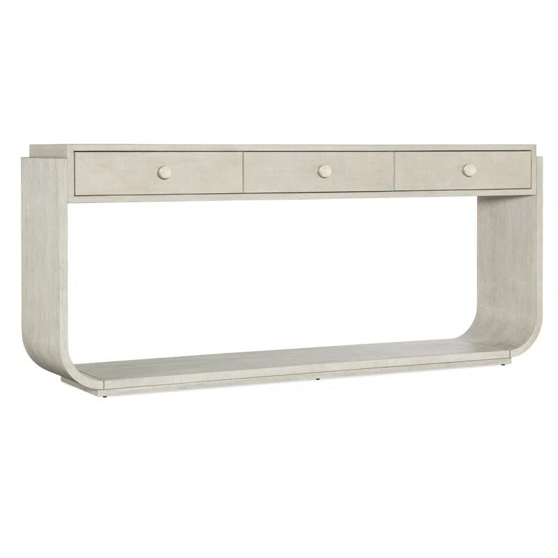 Serene Diamond 78'' Light Brown Wood and Metal Console Table