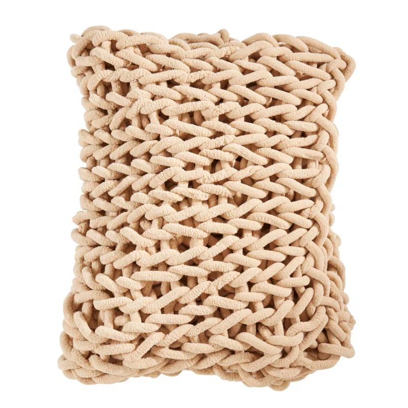 Natural Chunky Knit Cozy Throw Blanket 50 x 60 in