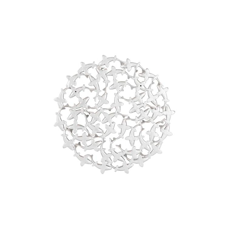 Silver Leaf Resin Koi Fish Wall Art Decor