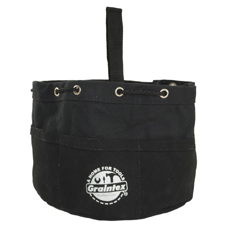 Black Canvas 10" Tool Messenger Bag with Drawstring Closure