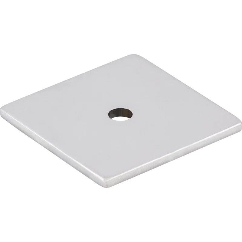 Brushed Nickel Square Knob Backplate 1.25"