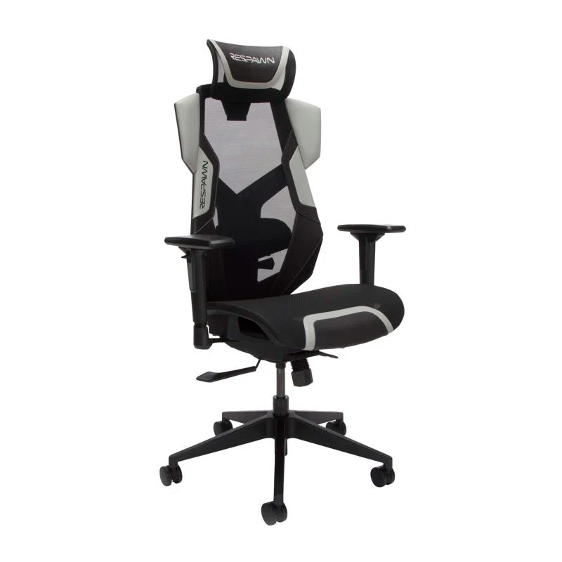 Gray Ergonomic Mesh Gaming Chair with Lumbar Support
