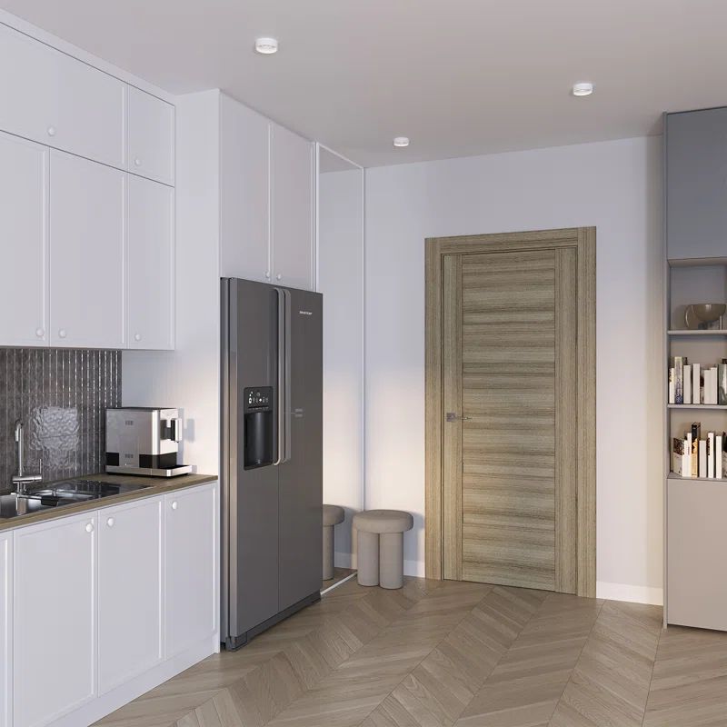 Pine Solid Core Louvered Interior Door Slab with Horizontal Panels