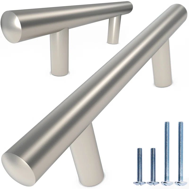 Matte Nickel Stainless Steel Cabinet Bar Pulls Set of 5