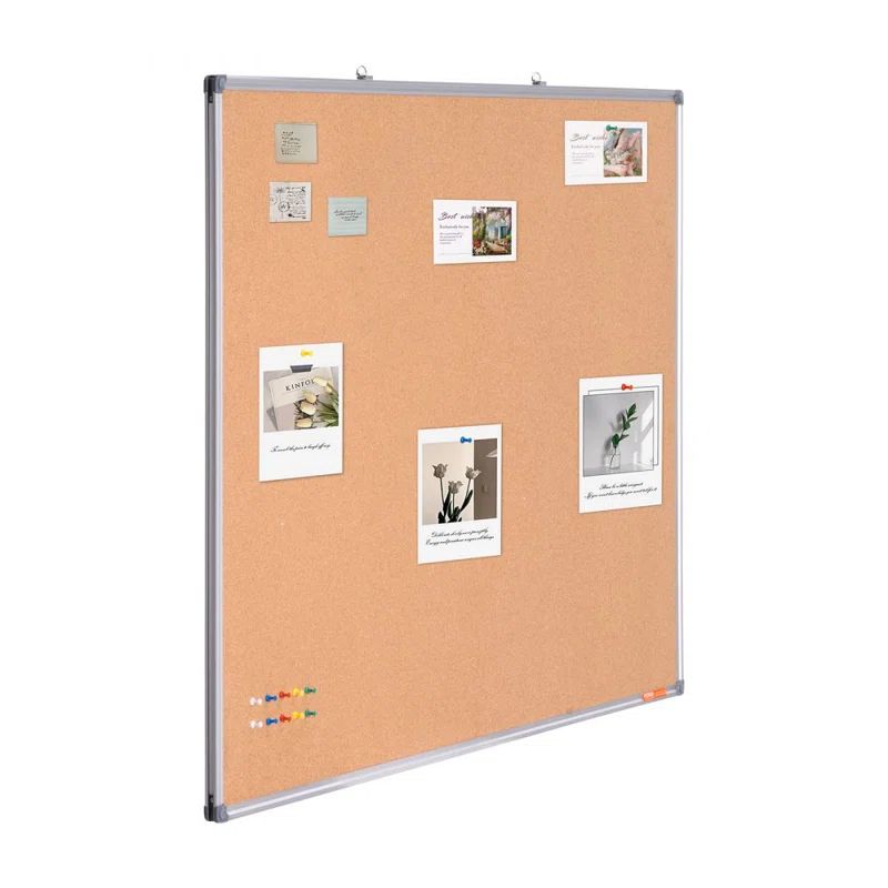 Large White Aluminum Framed Cork Bulletin Board