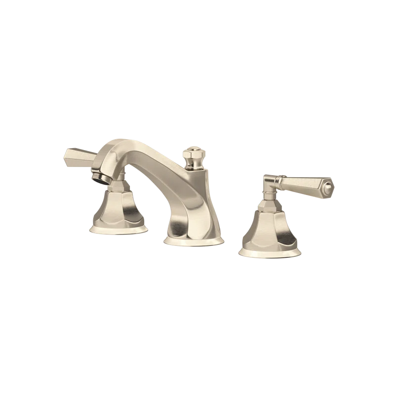 Elegant Transitional 5'' Polished Nickel Widespread Faucet with Crystal Handles