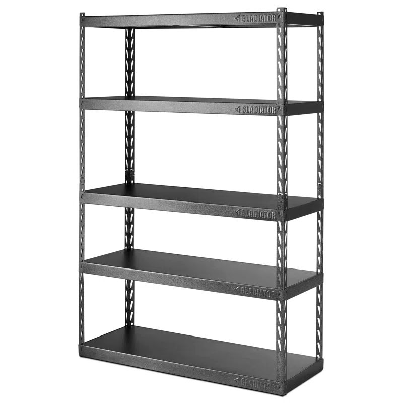 Gladiator 48" Wide Hammered Granite Laminate 5-Shelf Rack
