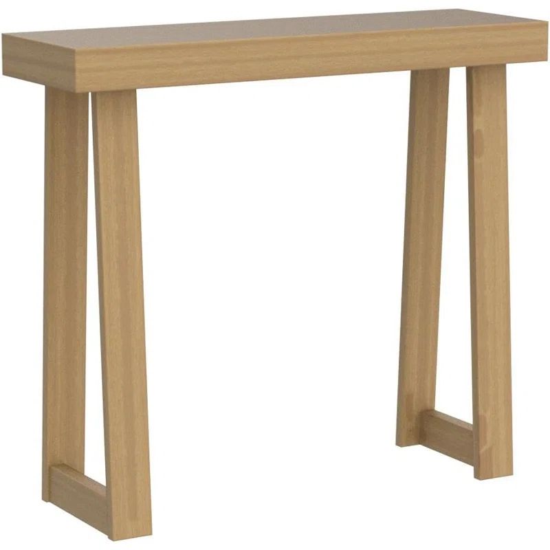 Pecan Solid Wood 36" Console Table with Storage Shelf