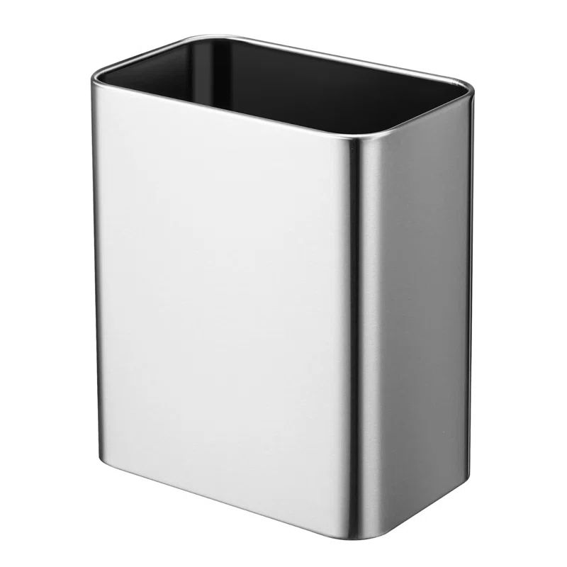 Slim Silver Stainless Steel 2.1 Gallon Trash Can