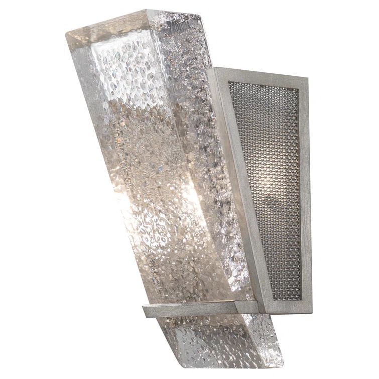 Silver Leaf Cast Glass Dimmable Wall Sconce