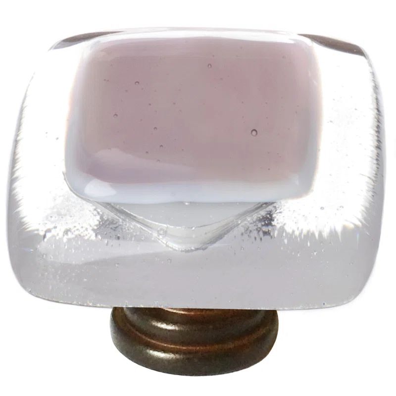 Oil Rubbed Bronze and Glass Square Knob