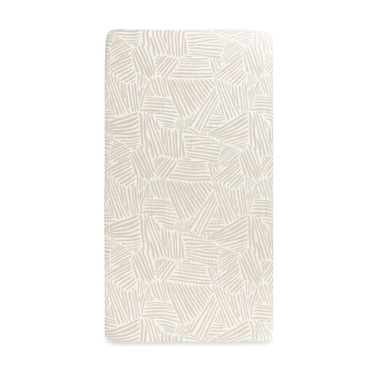 Organic Cotton Oat Stripe Toddler Crib Sheet