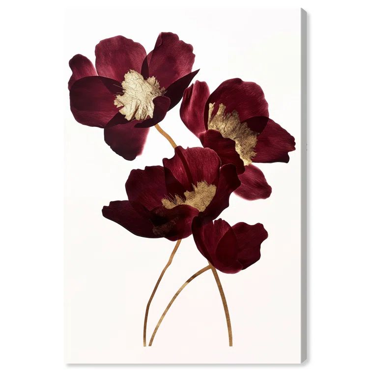 Art Remedy Wine Flowers Gallery Wrapped Canvas Wall Art, 24" x 36"