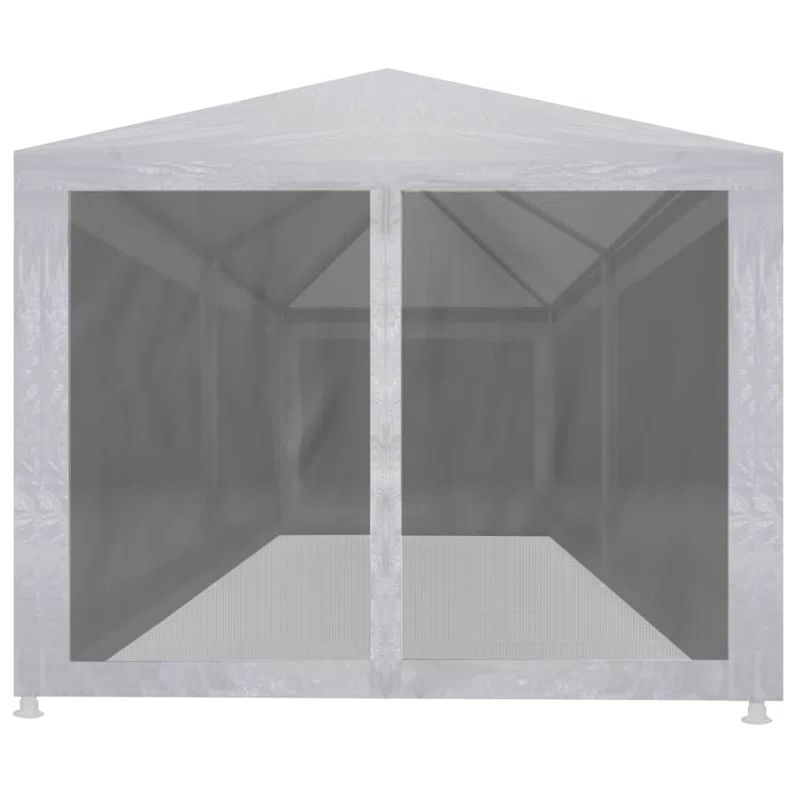 Large White Steel Party Tent with Mesh Sidewalls