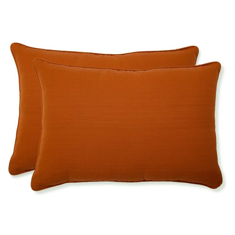 Burnt Orange Rectangular Outdoor Lumbar Pillow Set