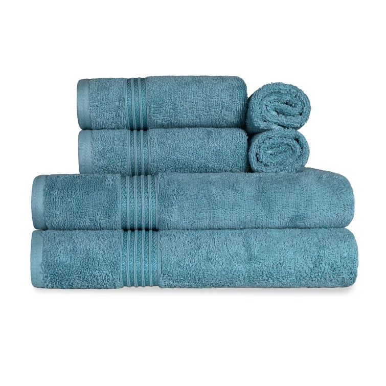 Sapphire Blue Oversized Egyptian Cotton 6 Piece Towel Set
