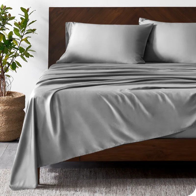Split Head Flex King Light Grey Bamboo Deep Pocket Sheet Set