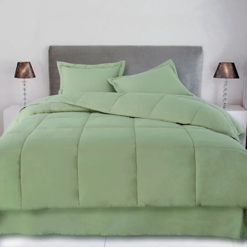 Sage Full Hypoallergenic Cotton Comforter with Down Alternative