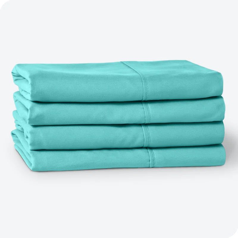 Turquoise Cotton Hypoallergenic Standard Pillowcases Set of 4