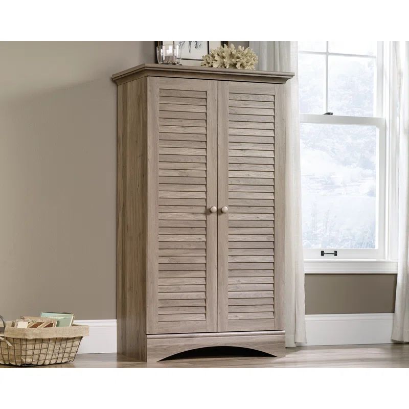 Salt Oak Freestanding Storage Cabinet with Adjustable Shelving