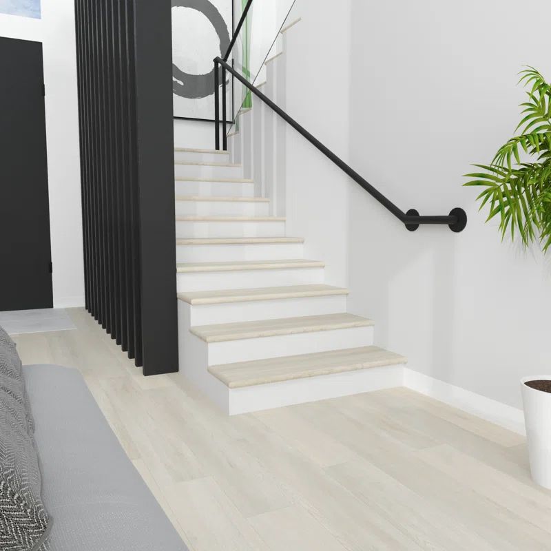 Aqua Tough Premium Light Brown Vinyl Stair Tread with Eased Edge