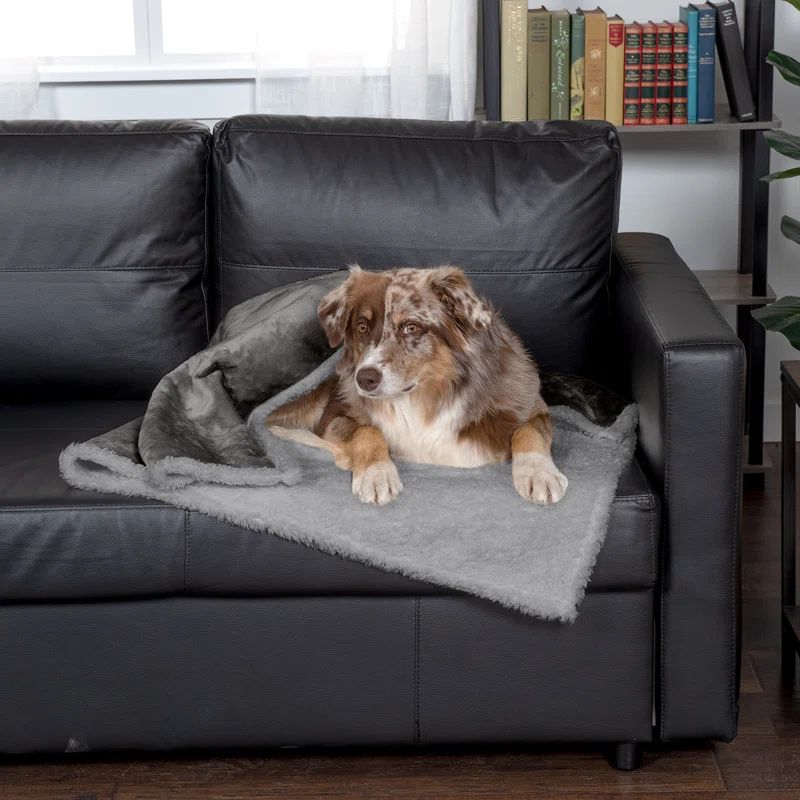 Large Silver Gray Waterproof Self-Warming Pet Blanket