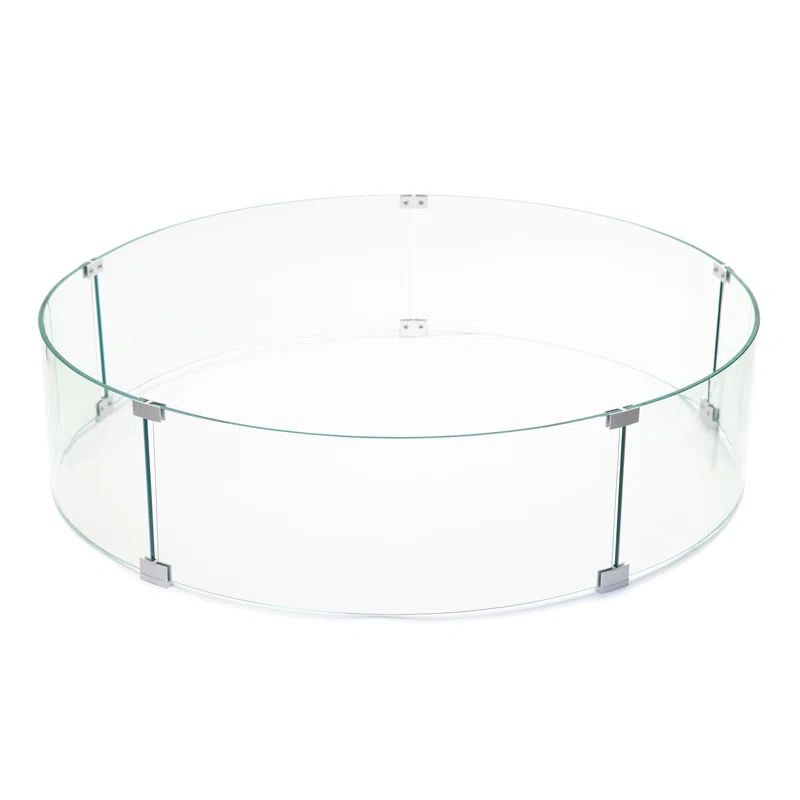 23'' Clear Tempered Glass Round Fire Pit Wind Guard