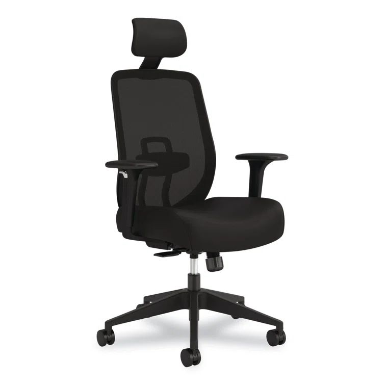 Black Mesh Mid-Back Task Chair with Adjustable Arms