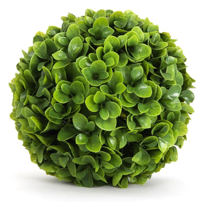 11" Green Plastic Boxwood Topiary Ball Centerpiece