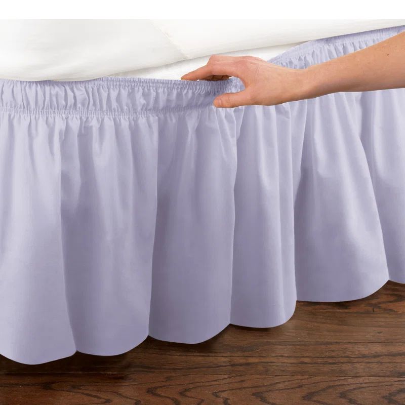 Lilac Twin/Full Cotton Polyester Wrap Around Bed Skirt