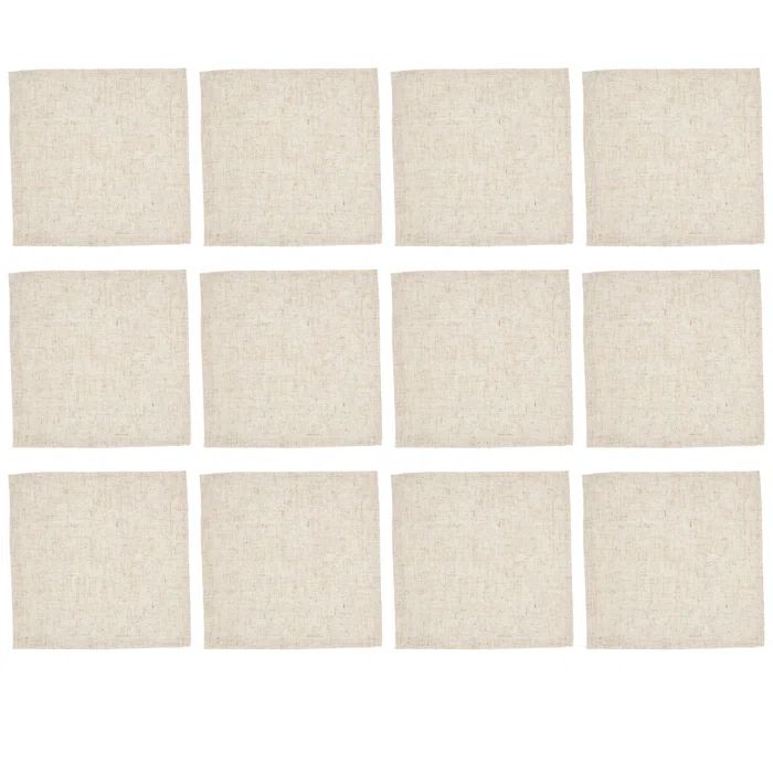 Natural Linen Blend 10" Cocktail Napkins Set of 12