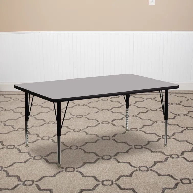 Wren 30''W x 72''L Gray Laminate Rectangular Activity Table with Adjustable Legs