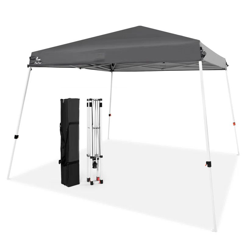 Gray 10x10 Waterproof UV-Resistant Steel Frame Canopy Tent