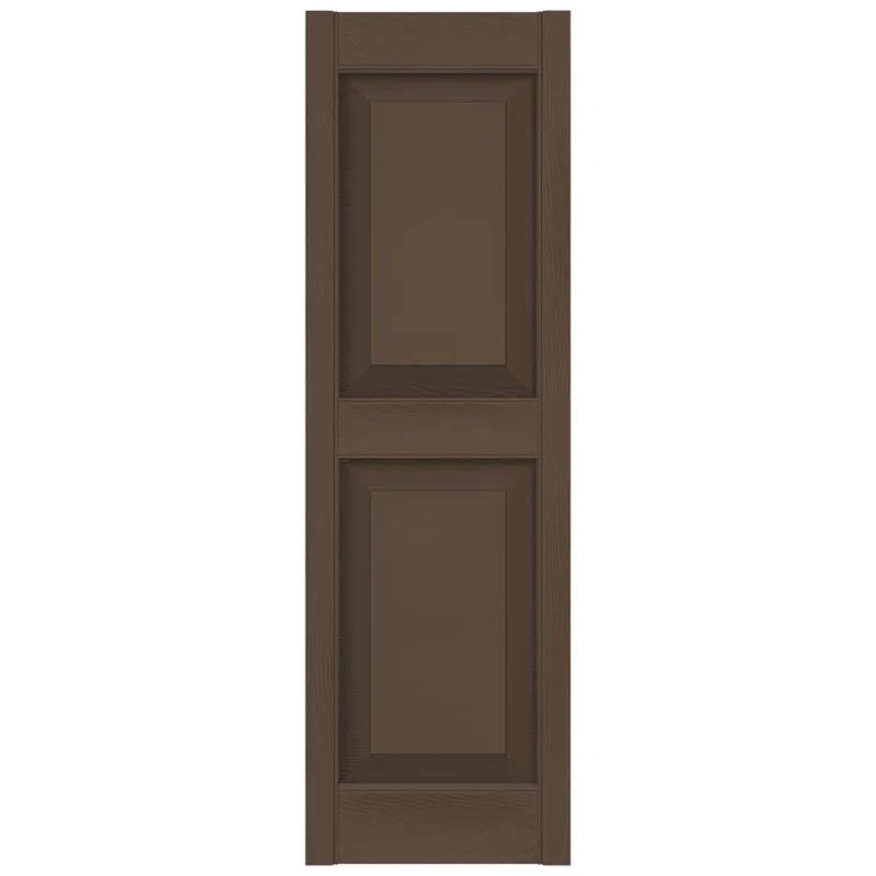 French Roast Vinyl Raised Panel Decorative Shutters, 12" x 59"
