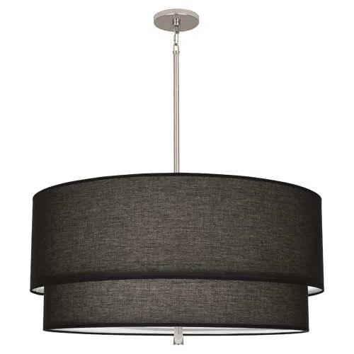 Elegant Decker 14.75" Polished Nickel Drum Chandelier with Nested Shades