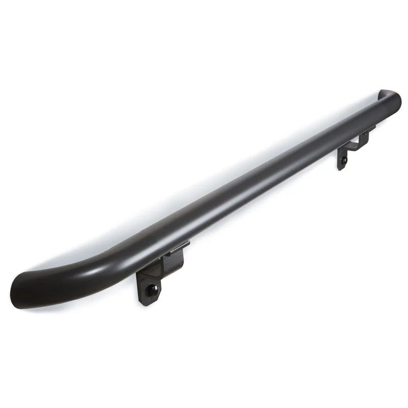 Charcoal Bronze Aluminum Round Handrail with Curved Ends, 4 ft.