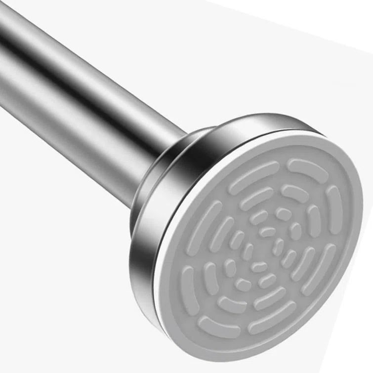 Maxda Adjustable Stainless Steel Tension Shower Curtain Rod, 42-72 Inches, Silver